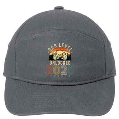 Dad Level Unlocked 2025 Dad Est 2025 Promoted To Dad 2025 7-Panel Snapback Hat