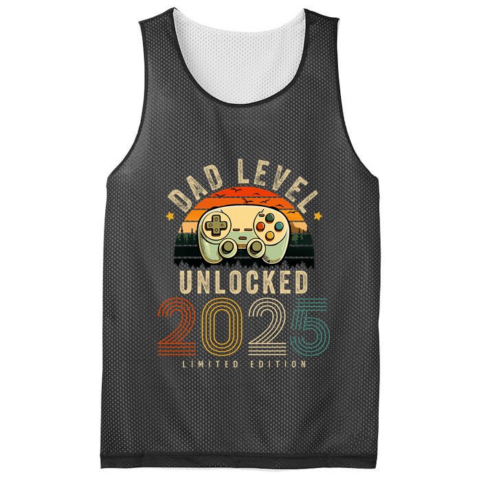 Dad Level Unlocked 2025 Dad Est 2025 Promoted To Dad 2025 Mesh Reversible Basketball Jersey Tank