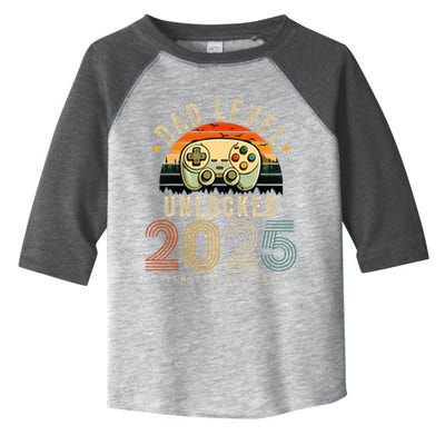 Dad Level Unlocked 2025 Dad Est 2025 Promoted To Dad 2025 Toddler Fine Jersey T-Shirt