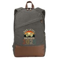 Dad Level Unlocked 2025 Dad Est 2025 Promoted To Dad 2025 Cotton Canvas Backpack