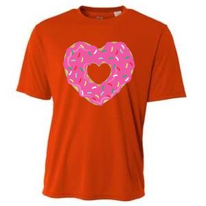 Donut Love Valentine's Day Heart Cute Meaningful Gift Cooling Performance Crew T-Shirt