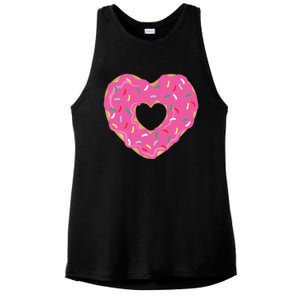 Donut Love Valentine's Day Heart Cute Meaningful Gift Ladies PosiCharge Tri-Blend Wicking Tank