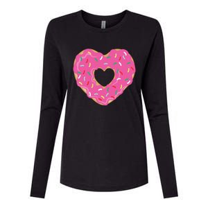 Donut Love Valentine's Day Heart Cute Meaningful Gift Womens Cotton Relaxed Long Sleeve T-Shirt