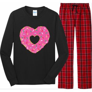 Donut Love Valentine's Day Heart Cute Meaningful Gift Long Sleeve Pajama Set