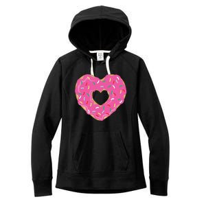 Donut Love Valentine's Day Heart Cute Meaningful Gift Women's Fleece Hoodie