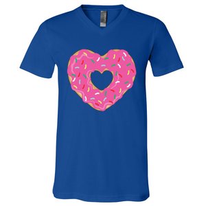 Donut Love Valentine's Day Heart Cute Meaningful Gift V-Neck T-Shirt