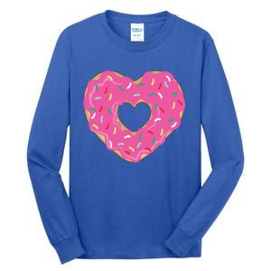 Donut Love Valentine's Day Heart Cute Meaningful Gift Tall Long Sleeve T-Shirt