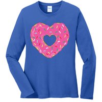 Donut Love Valentine's Day Heart Cute Meaningful Gift Ladies Long Sleeve Shirt