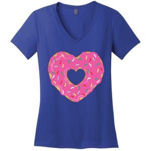 Donut Love Valentine's Day Heart Cute Meaningful Gift Women's V-Neck T-Shirt