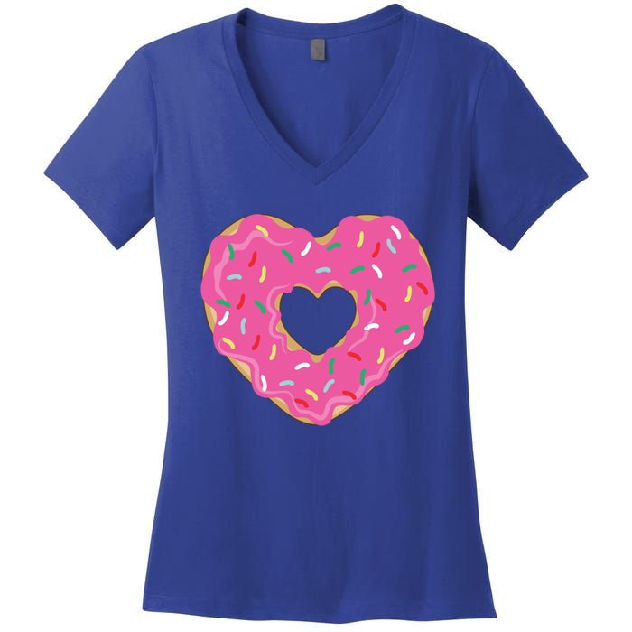 Donut Love Valentine's Day Heart Cute Meaningful Gift Women's V-Neck T-Shirt