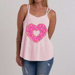 Donut Love Valentine's Day Heart Cute Meaningful Gift Women's Strappy Tank