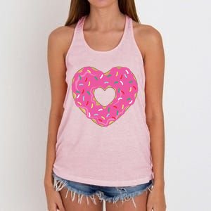 Donut Love Valentine's Day Heart Cute Meaningful Gift Women's Knotted Racerback Tank