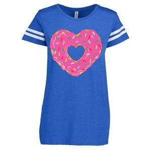 Donut Love Valentine's Day Heart Cute Meaningful Gift Enza Ladies Jersey Football T-Shirt