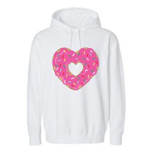 Donut Love Valentine's Day Heart Cute Meaningful Gift Garment-Dyed Fleece Hoodie