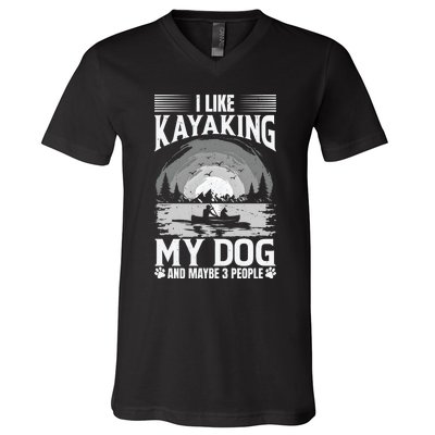 Dog Life Vests For Kayaking Dog Kayak Gear Lake Kayaking Funny Gift V-Neck T-Shirt