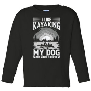 Dog Life Vests For Kayaking Dog Kayak Gear Lake Kayaking Funny Gift Toddler Long Sleeve Shirt