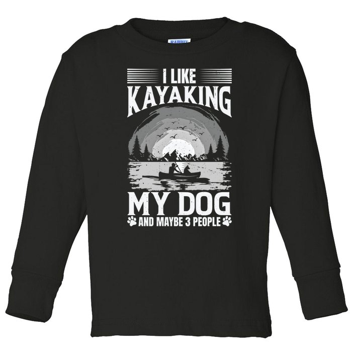 Dog Life Vests For Kayaking Dog Kayak Gear Lake Kayaking Funny Gift Toddler Long Sleeve Shirt