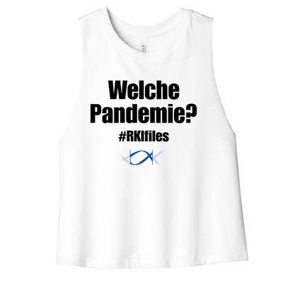 Dr. Lockdown Viehler Wearing Welche Pandemie Rklfile Women's Racerback Cropped Tank