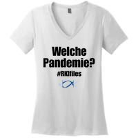 Dr. Lockdown Viehler Wearing Welche Pandemie Rklfile Women's V-Neck T-Shirt