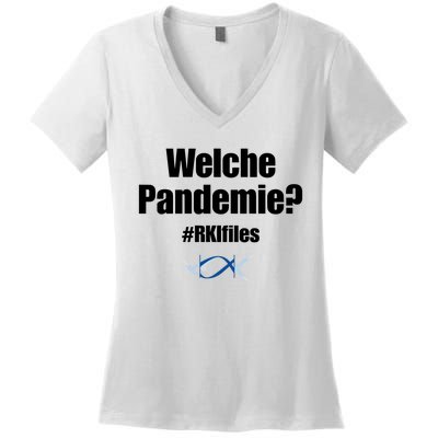 Dr. Lockdown Viehler Wearing Welche Pandemie Rklfile Women's V-Neck T-Shirt