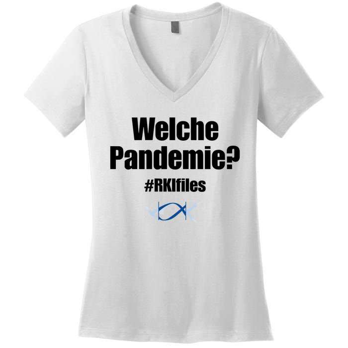 Dr. Lockdown Viehler Wearing Welche Pandemie Rklfile Women's V-Neck T-Shirt