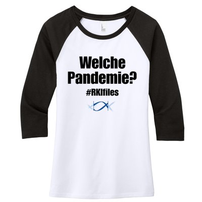 Dr. Lockdown Viehler Wearing Welche Pandemie Rklfile Women's Tri-Blend 3/4-Sleeve Raglan Shirt