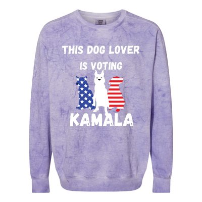 Dog Lover Voting Kamala Patriotic Dog Design Colorblast Crewneck Sweatshirt