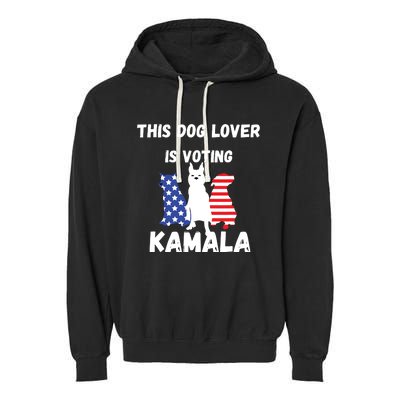 Dog Lover Voting Kamala Patriotic Dog Design Garment-Dyed Fleece Hoodie