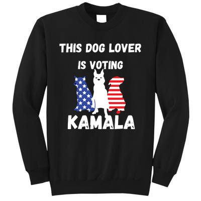 Dog Lover Voting Kamala Patriotic Dog Design Sweatshirt