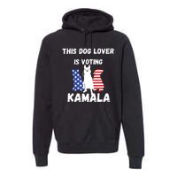 Dog Lover Voting Kamala Patriotic Dog Design Premium Hoodie