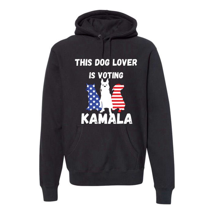 Dog Lover Voting Kamala Patriotic Dog Design Premium Hoodie