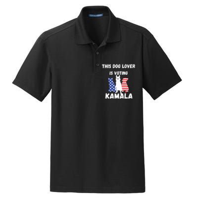 Dog Lover Voting Kamala Patriotic Dog Design Dry Zone Grid Polo