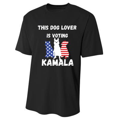 Dog Lover Voting Kamala Patriotic Dog Design Performance Sprint T-Shirt