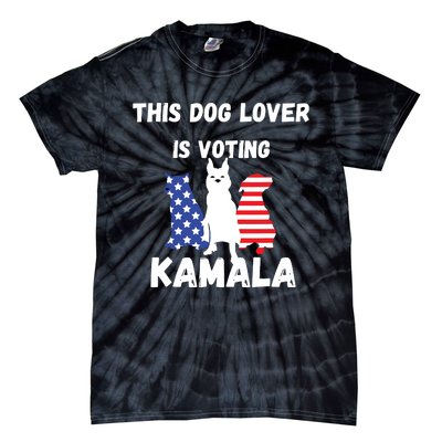 Dog Lover Voting Kamala Patriotic Dog Design Tie-Dye T-Shirt