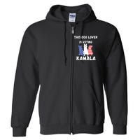 Dog Lover Voting Kamala Patriotic Dog Design Full Zip Hoodie