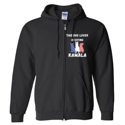 Dog Lover Voting Kamala Patriotic Dog Design Full Zip Hoodie