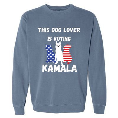 Dog Lover Voting Kamala Patriotic Dog Design Garment-Dyed Sweatshirt