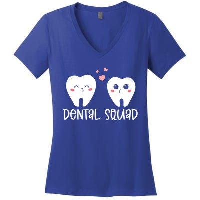 Dental Life Valentine's Day Dental Squad Funny Dentist Tooth Funny Gift Women's V-Neck T-Shirt