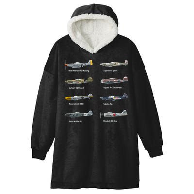 Dogfight Legends WW2 Planes Warbirds Air Fighters Hooded Wearable Blanket