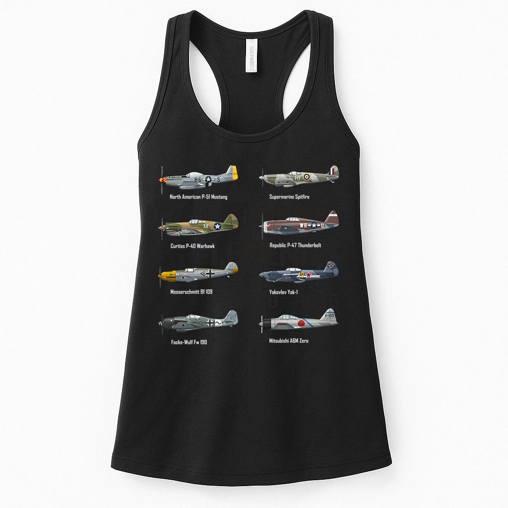 Dogfight Legends WW2 Planes Warbirds Air Fighters Womens Tank Top