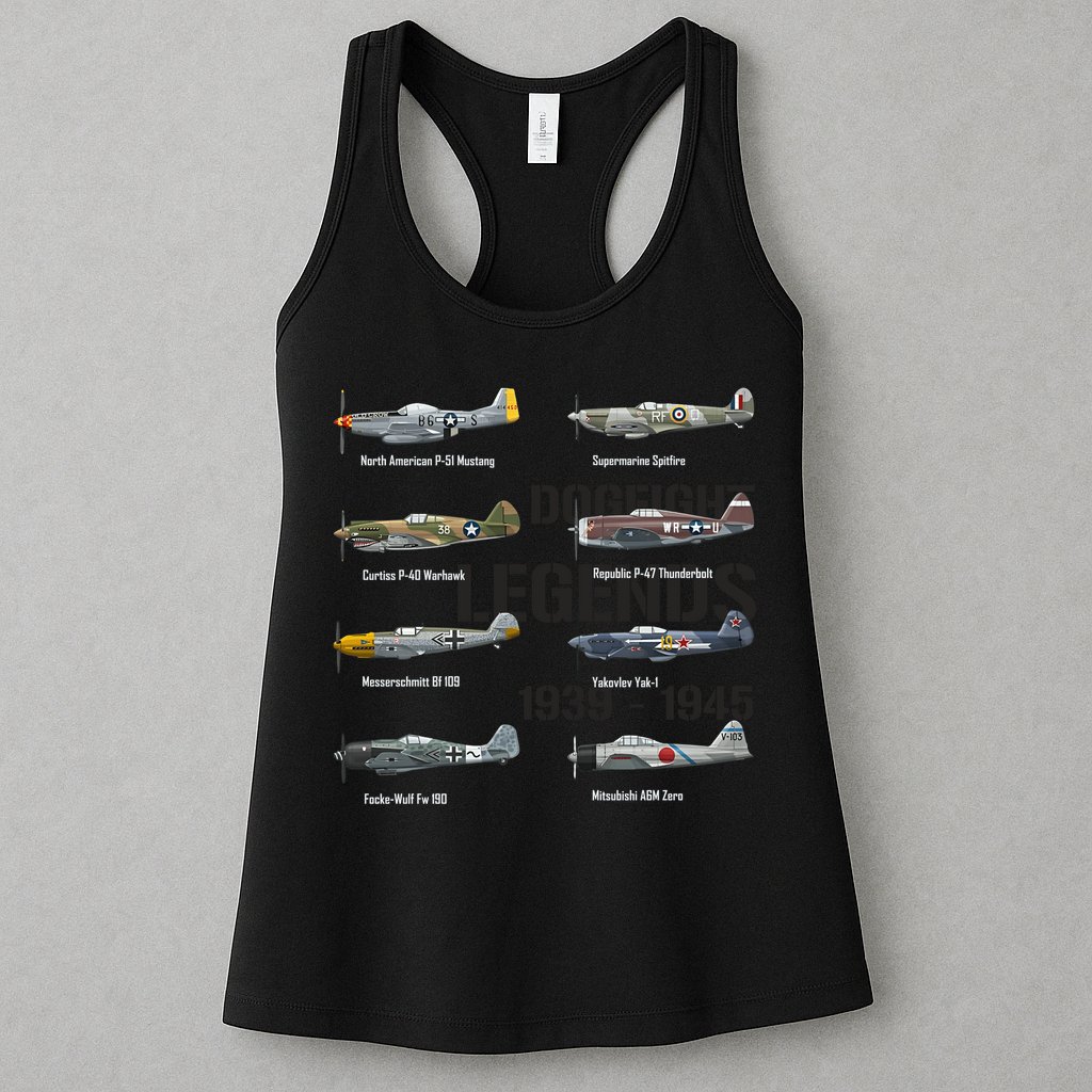 Dogfight Legends WW2 Planes Warbirds Air Fighters Womens Tank Top