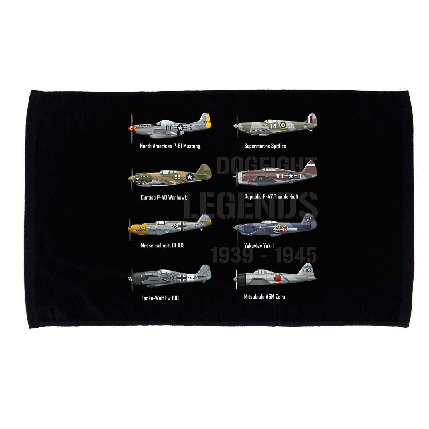 Dogfight Legends WW2 Planes Warbirds Air Fighters Microfiber Hand Towel