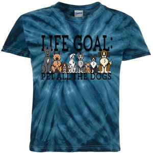 Dog Lovers Women Funny Life Goal Pet Dogs Kids Tie-Dye T-Shirt