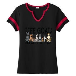 Dog Lovers Women Men Kids Funny Life Goal Pet Dogs Ladies Halftime Notch Neck Tee