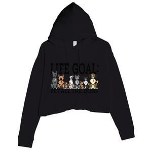 Dog Lovers Women Men Kids Funny Life Goal Pet Dogs Crop Fleece Hoodie