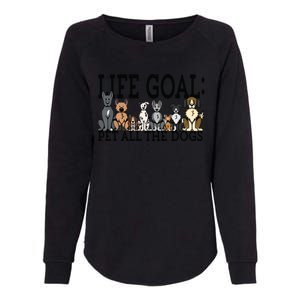 Dog Lovers Women Men Kids Funny Life Goal Pet Dogs Womens California Wash Sweatshirt