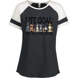 Dog Lovers Women Men Kids Funny Life Goal Pet Dogs Enza Ladies Jersey Colorblock Tee