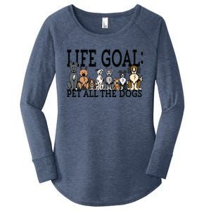 Dog Lovers Women Men Kids Funny Life Goal Pet Dogs Women's Perfect Tri Tunic Long Sleeve Shirt