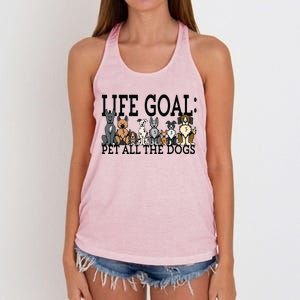 Dog Lovers Women Men Kids Funny Life Goal Pet Dogs Women's Knotted Racerback Tank