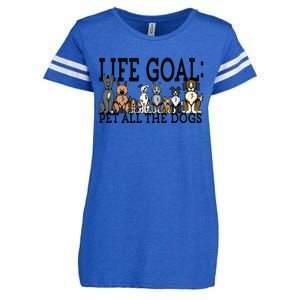 Dog Lovers Women Men Kids Funny Life Goal Pet Dogs Enza Ladies Jersey Football T-Shirt